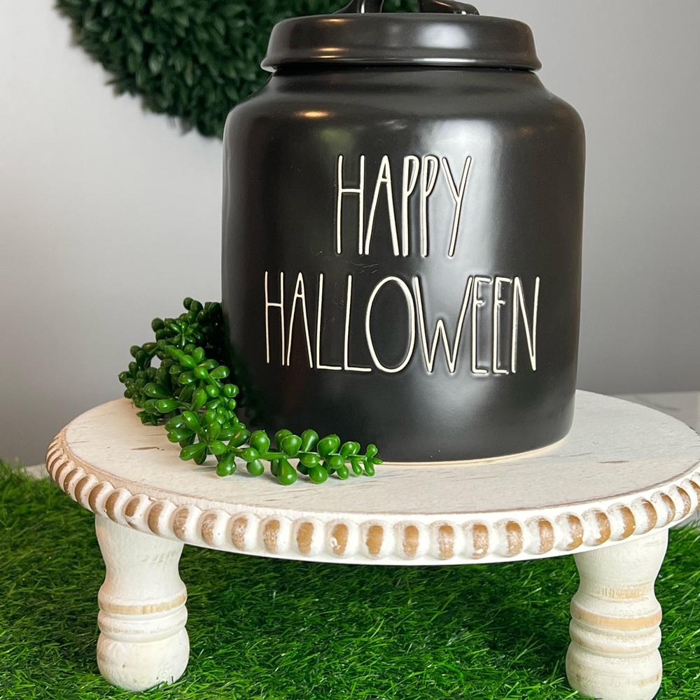 Rae Dunn Black Happy Halloween Chubby Canister